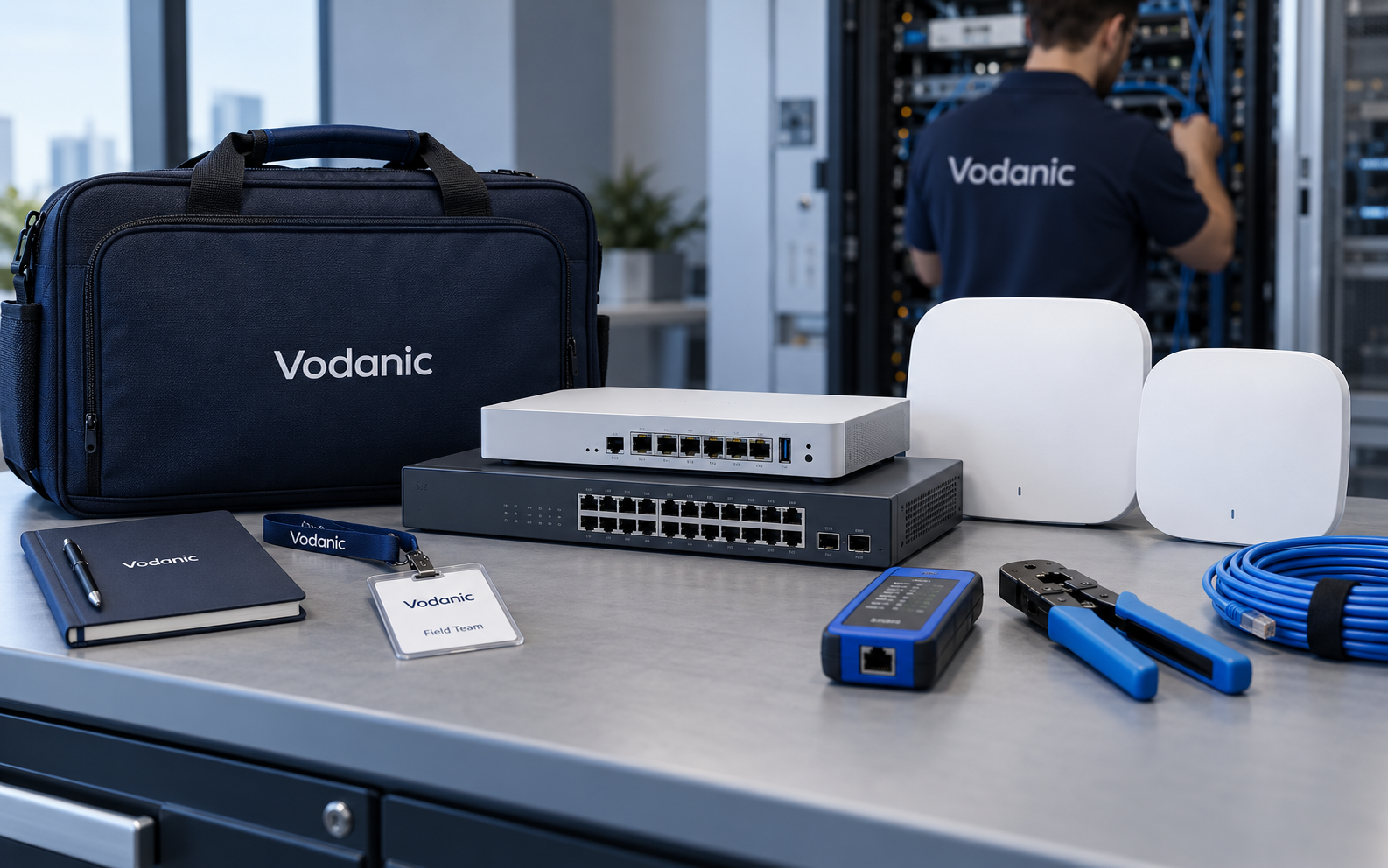Vodanic branded field networking tools, equipment and accessories for technical teams