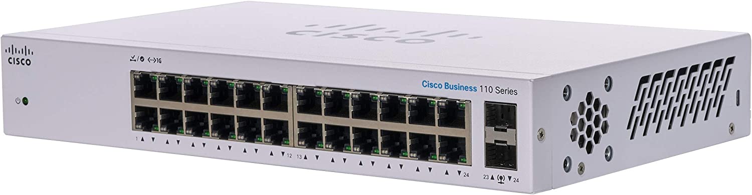 Cisco Business CBS110-24T Unmanaged Switch, 24 GE Ports, 2 x 1G-SFP Shared
