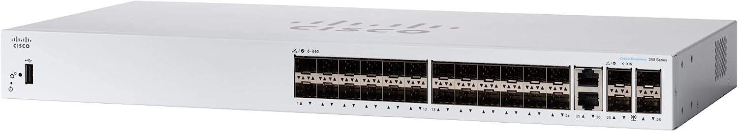 CISCO DESIGNED Business CBS350-24S-4G Managed Switch, 24 Port 1G SFP, 2x1G Comb, 2x1G SFP