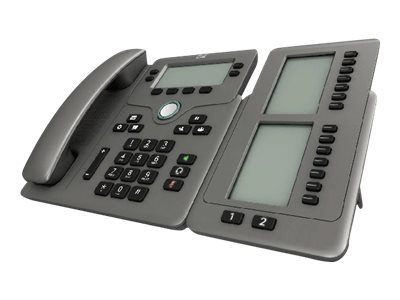 Cisco IP Phone 6800 Key Expansion Module, 2 Grayscale Displays, Adds 14 Line Keys, (CP-68KEM-3PCC=)