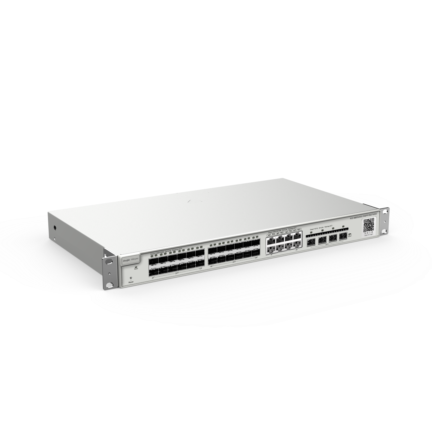 RG-NBS5200-24SFP/8GT4XS with 8 Combo ports with 4 SFP+ uplink, Layer 3, Cloud Managed