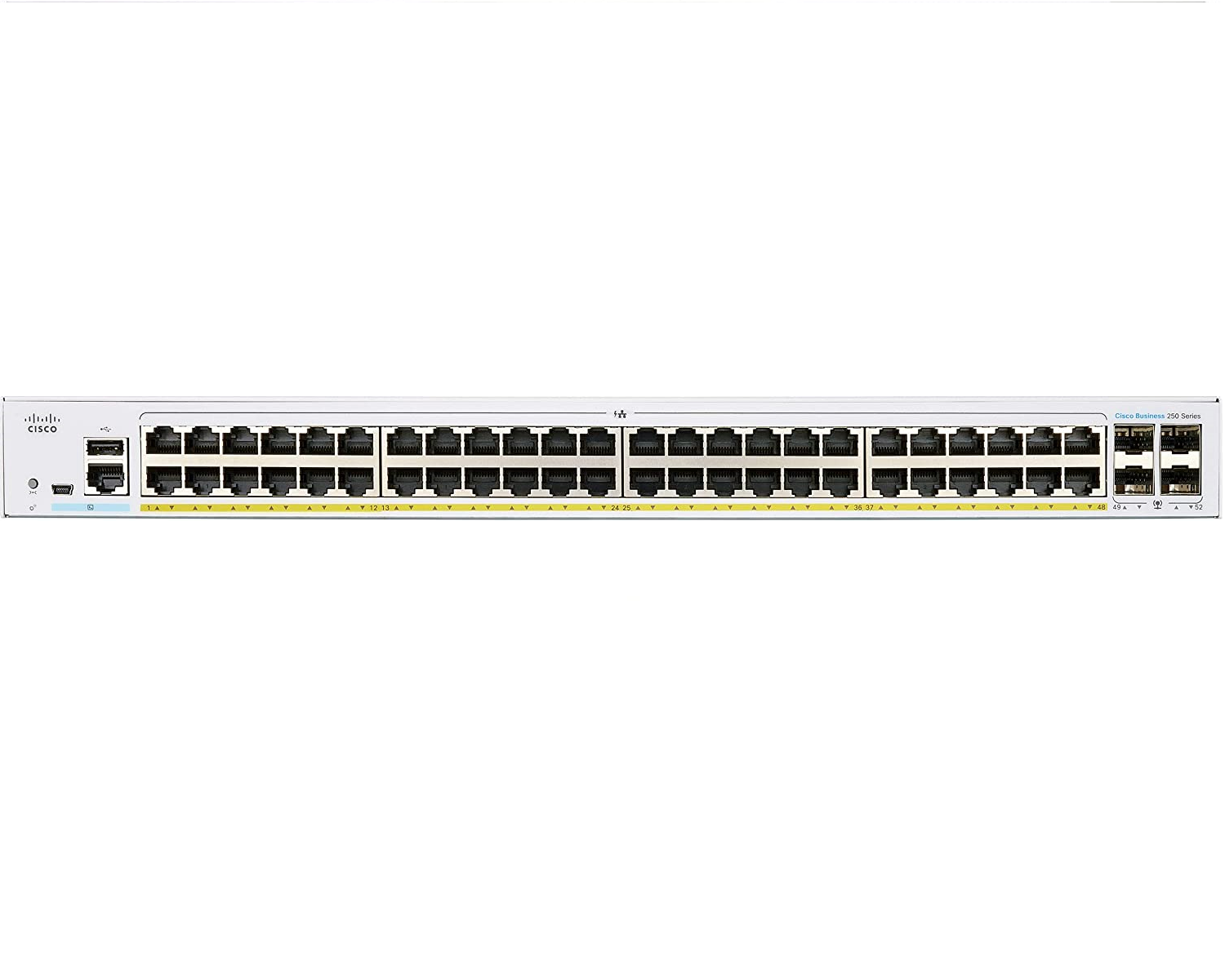 Cisco Business CBS250-48P-4G Smart Switch, 48 GE Ports, PoE, 4x1G-SFP