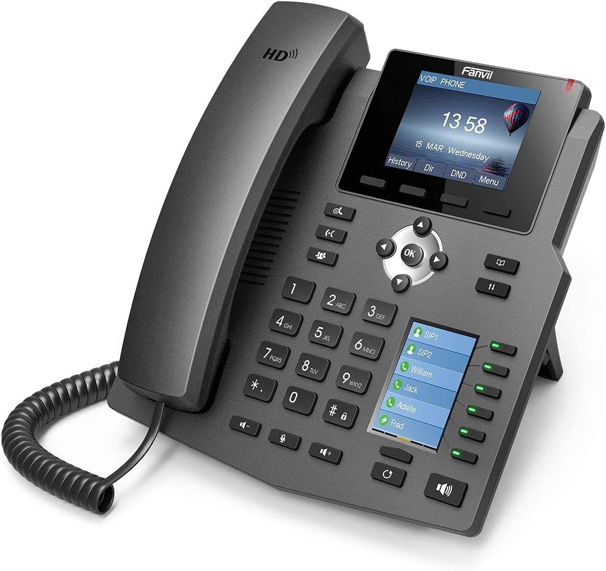 Fanvil Enterprise IP Phone X4 4 SIP Line PoE Capable and 2.8" Color Screen