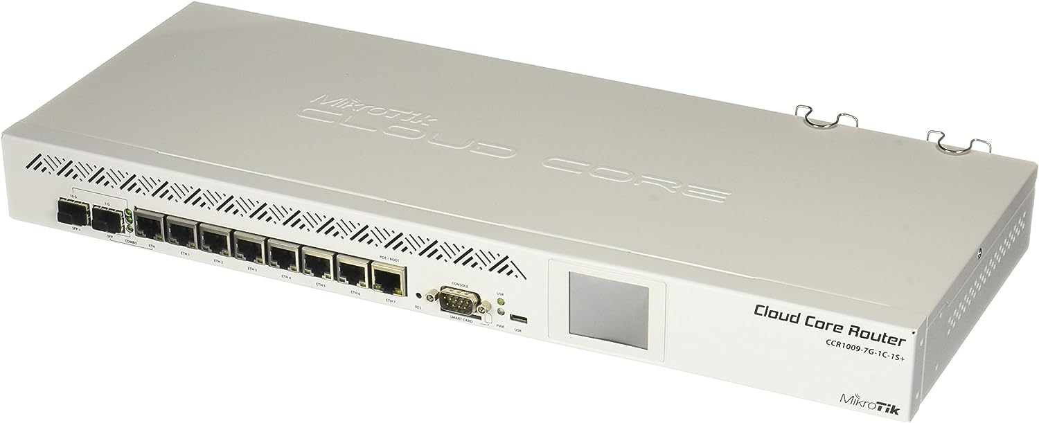 Mikrotik CCR1009-7G-1C-1s+ 1U rackmount, 7x Gigabit Ethernet, 1x Combo port (SFP or Gigabit Ethernet