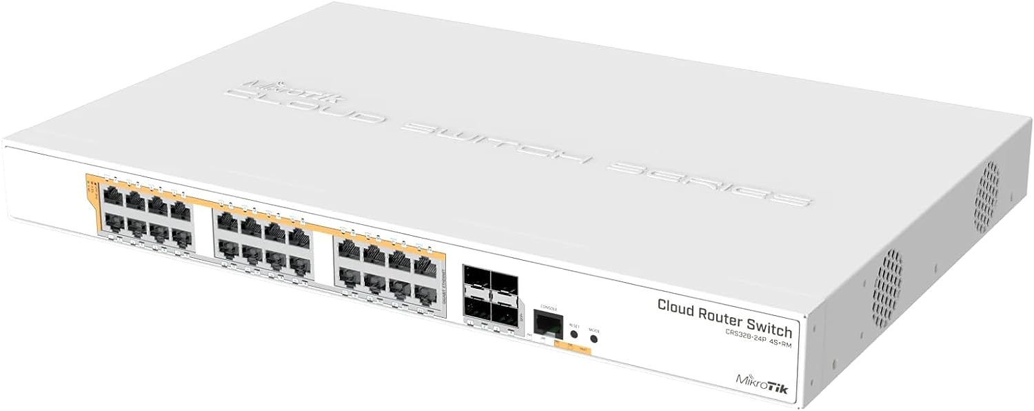 Mikrotik CRS328-24P-4S+RM 24 port Gigabit Ethernet router/switch with four 10Gbps SFP+ ports in 1U r