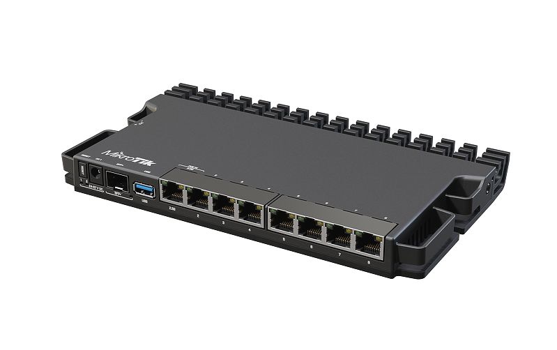 Mikrotik RB5009UG+S+IN router with PoE-in and PoE-out on all ports. Perfect for small and medium ISP