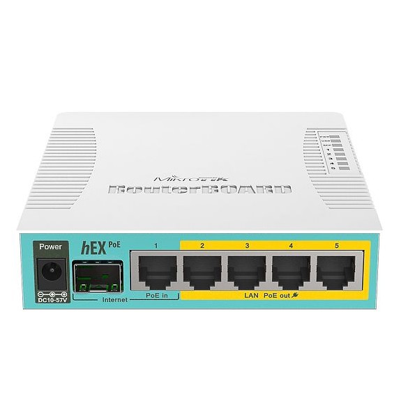 Mikrotik Hex Poe-RB960PGS 5x Gigabit Ethernet with PoE output for four ports, SFP, USB, 800MHz CPU,