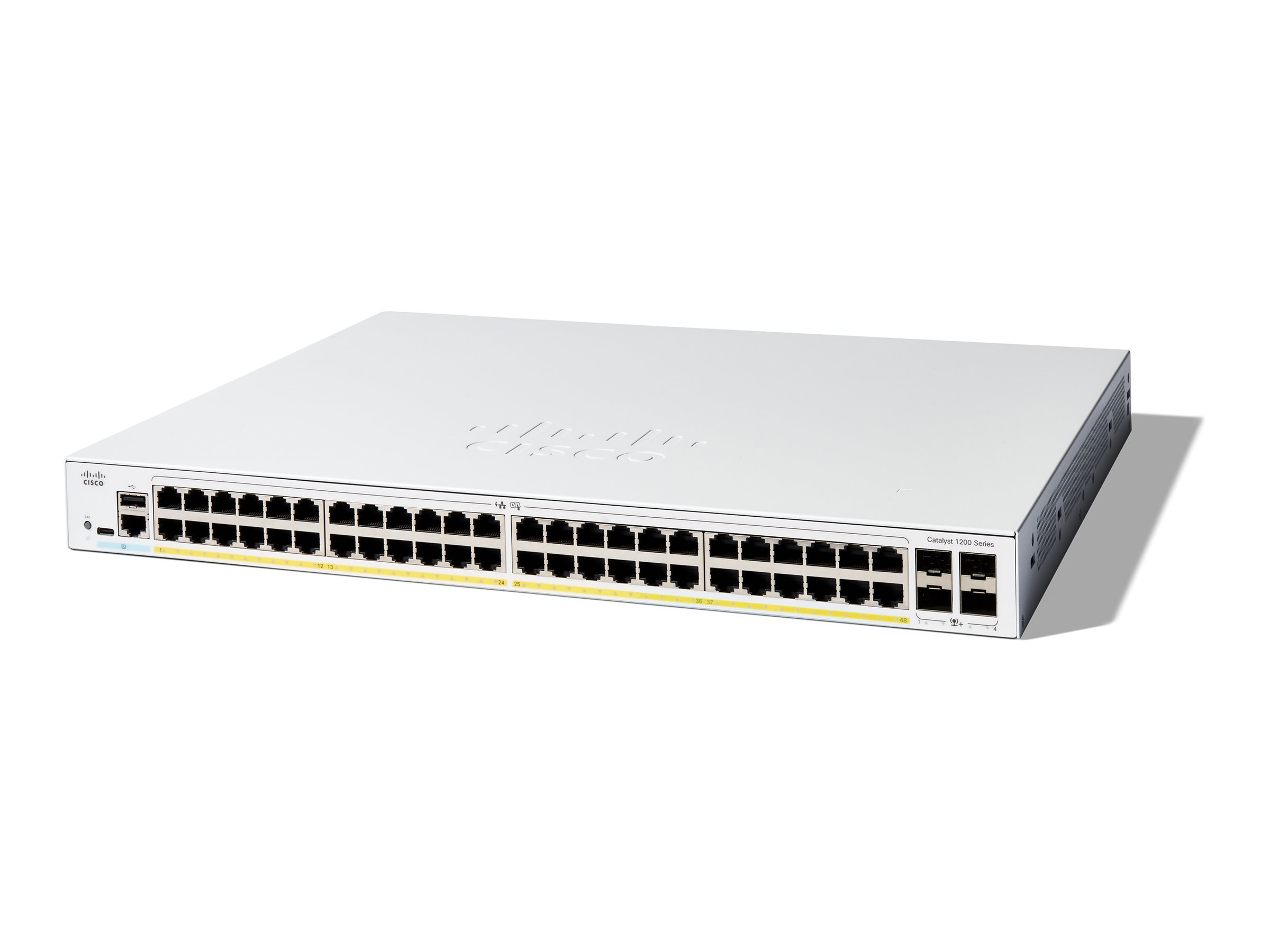 Cisco catalyst 1200 series 48 ports gigabit POE+ 375W + 4 x 10G SFP uplink ports switch