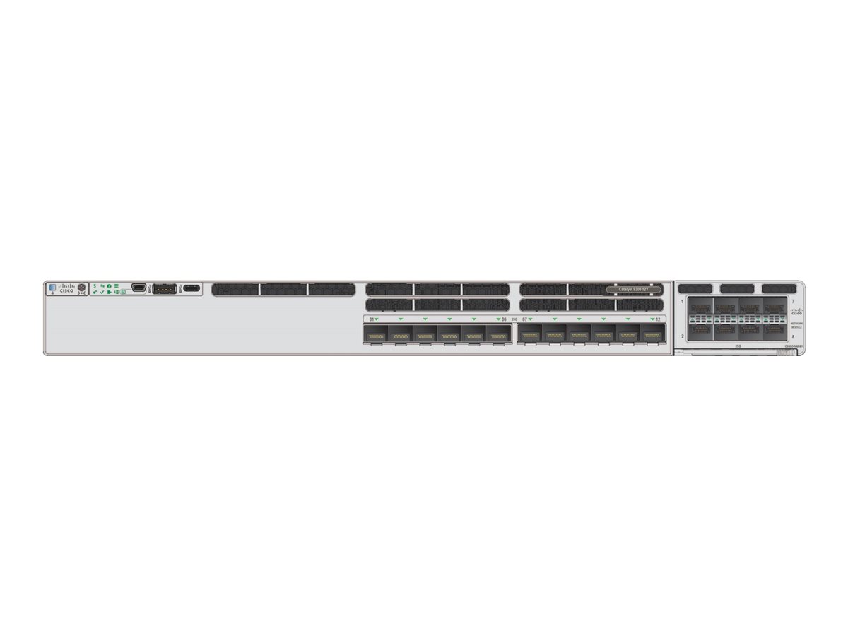 Cisco Catalyst 9300 12-port 25G/10G/1G SFP28 with modular uplinks, Network Advantage