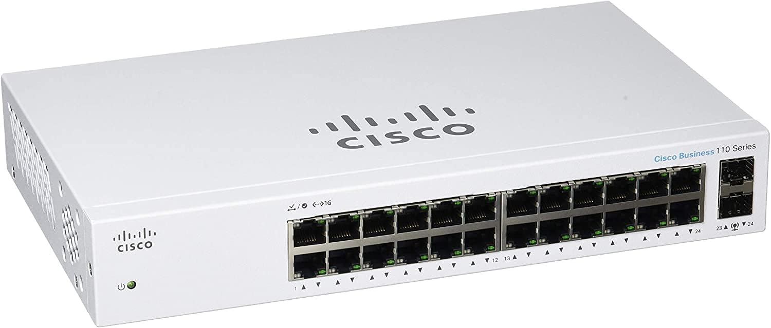 Cisco Business CBS110-24PP Unmanaged Switch | 24 Port GE | Partial PoE | 2x1G SFP