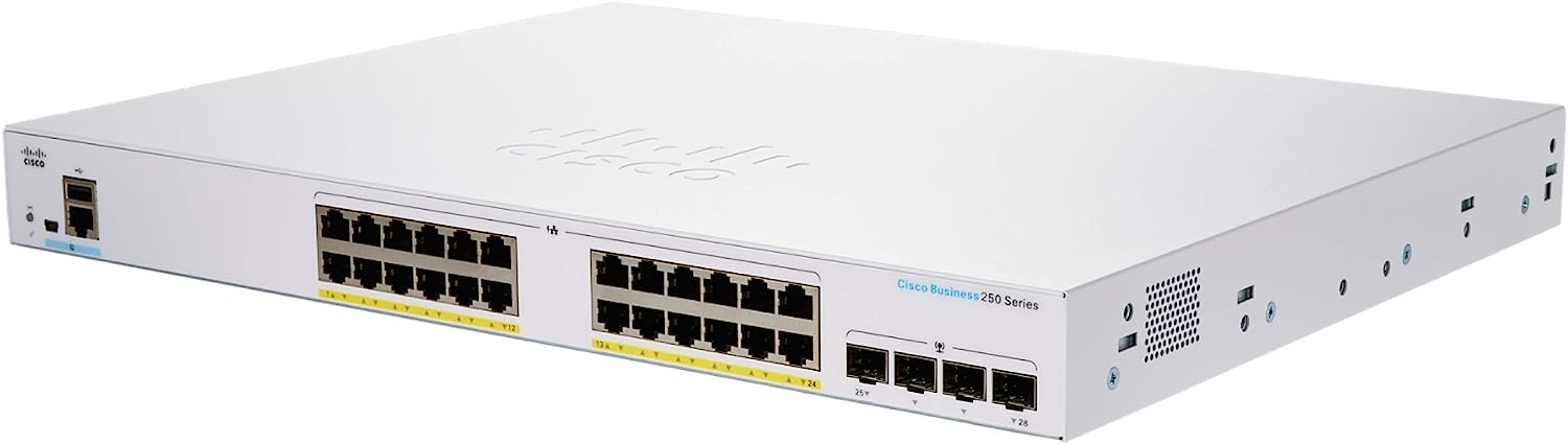 Cisco Business CBS250-24T-4X Smart Switch | 24 GE Ports | 4 x 10G-SFP+