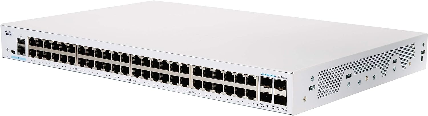 Cisco Business CBS350-48P Managed Switch, 48 GE Ports, PoE, 4 x 1G-SFP