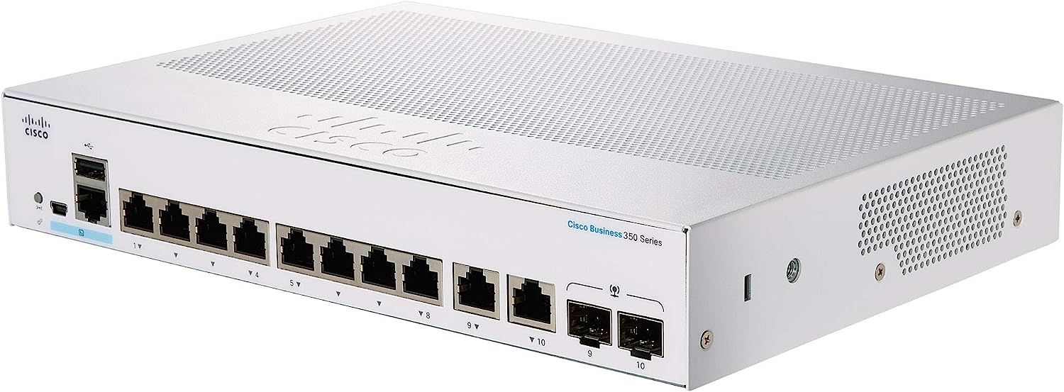 Cisco Business 350 Series 350-8T-E-2G - Switch - L3 - Managed - 8 x 10/100/1000 + 2 x Combo Gigabit