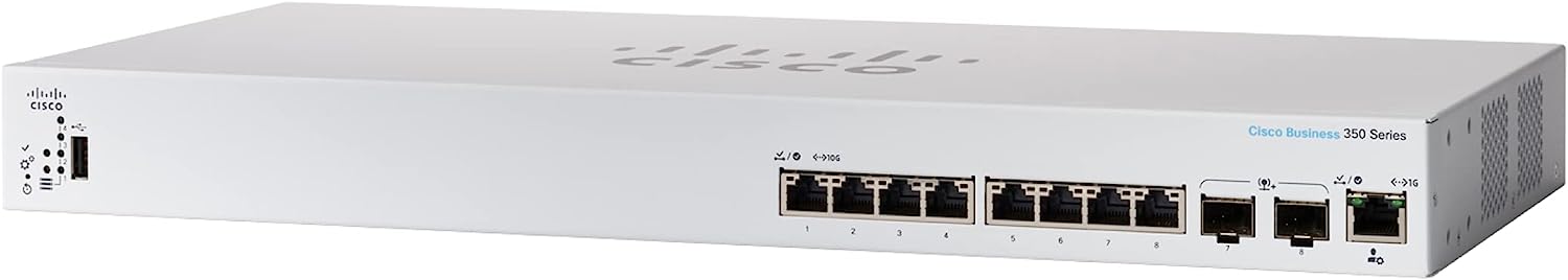 Cisco Business CBS350-8XT Managed Switch, 8 Port 10GE, 2x10G SFP+ Shared