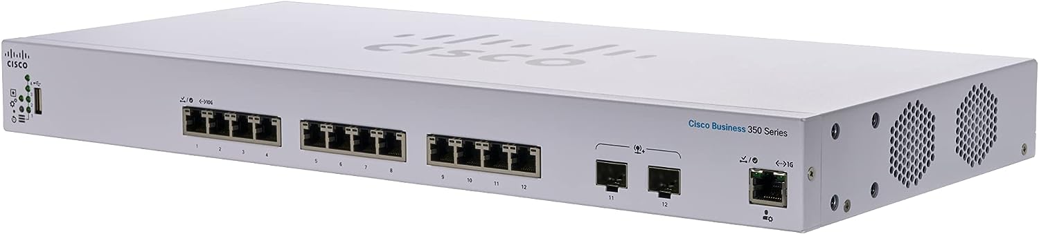 Cisco Business CBS350-12XT Managed Switch, 12 Port 10GE, 2x10G SFP+ Shared