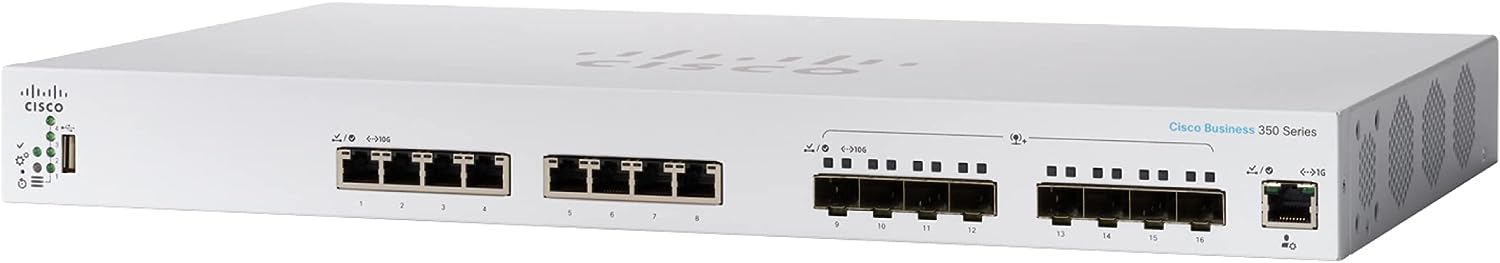 Cisco Business CBS350-16XTS 8-port 10 Gigabit Ethernet/8-port 10 Gigabit SFP+ Managed Switch with 1