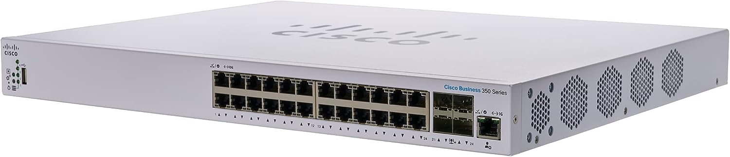 Cisco Business CBS350-24XS 24-port 10 Gigabit SFP+ Managed Switch with 4 x 10 Gigabit Copper/SFP+ Co