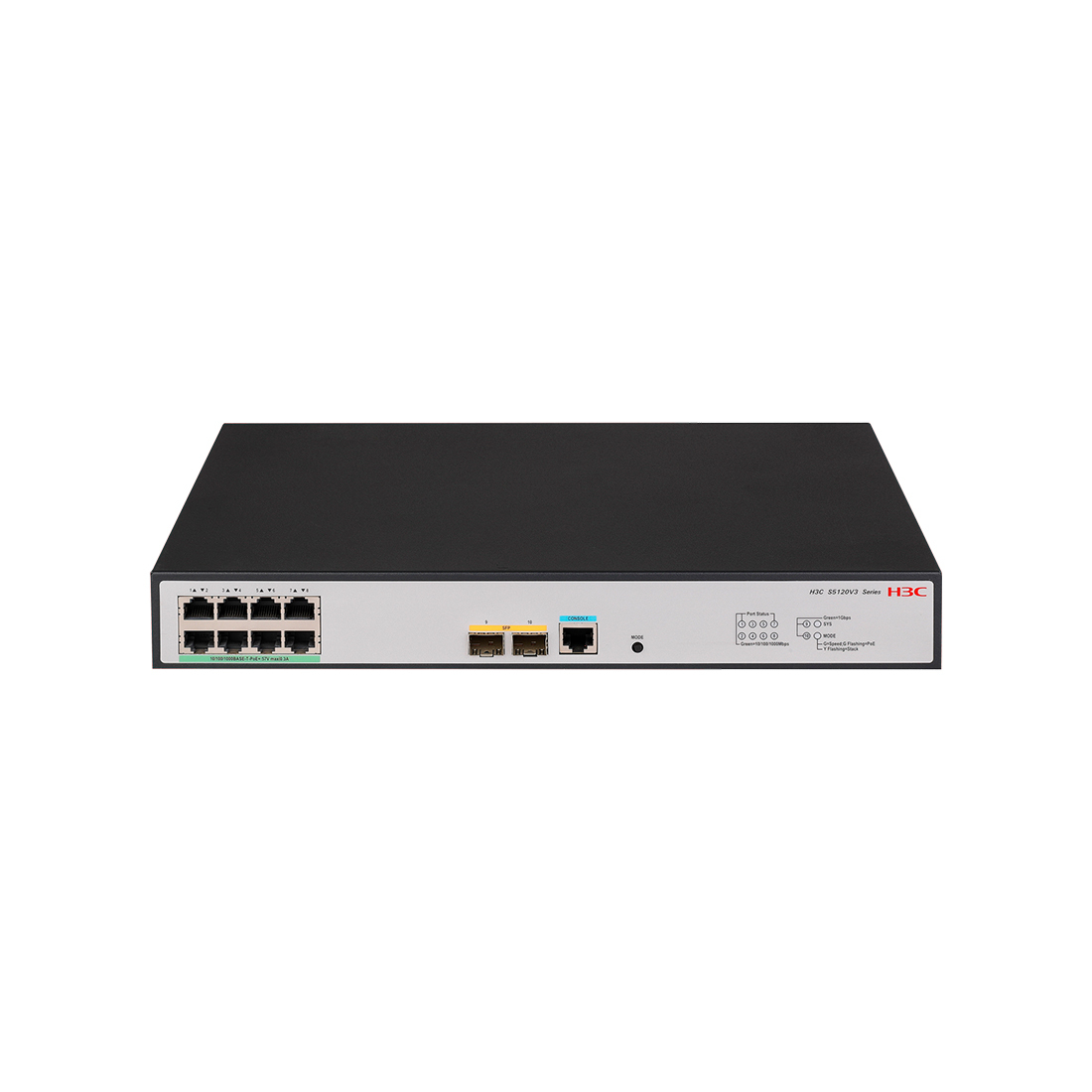 H3C S5120V3-10P-LI (9801A41E), 8 Port Giga with 2 x 1G SFP port Layer 3 Cloud Managed Switch