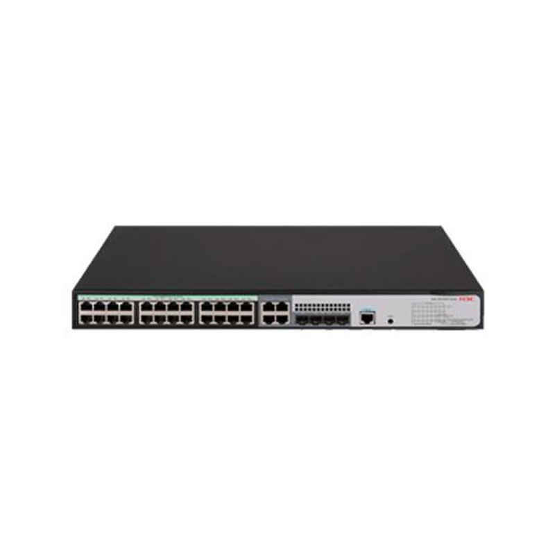 H3C S5120V3-28P-HPWR-LI (9801A40V), 24 Port Giga PoE+ 370W with 4 x 1G SFP port and 4 x GE Combo por