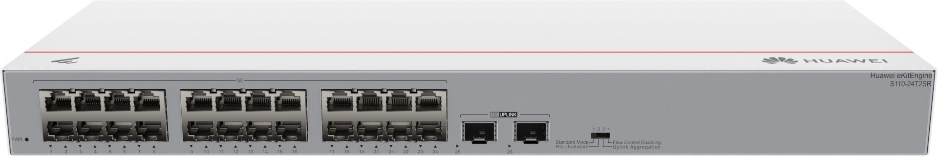 Huawei S110-24T2SR(98012196),24 port gigabit switch with 2x SFP+ 10GB uplink.