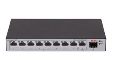 H3C Layer 2 Cloud Smart Managed Switch, S1600V2-10P-HPWR (9801A67W)  9 Ports Giga (8 Ports PoE+)  wi